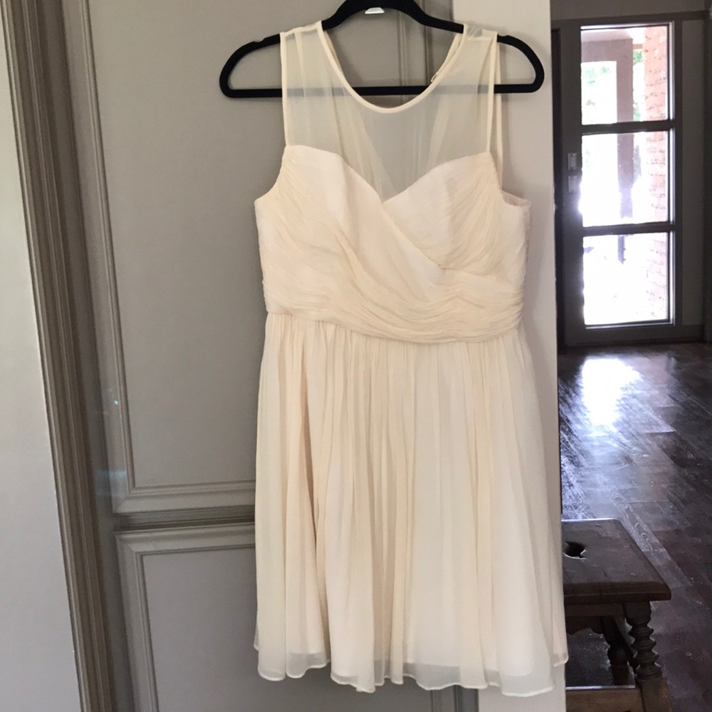 J Crew Cream Chiffon Dress